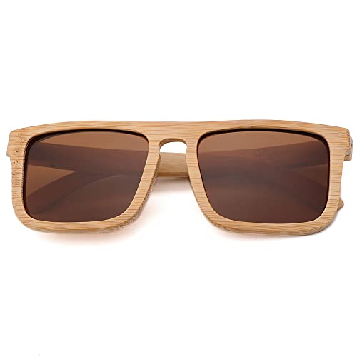 Sunglasses Men Bamboo Wooden Frame 100% UV Protection Polarized Lens Outdoor Glasses K5653