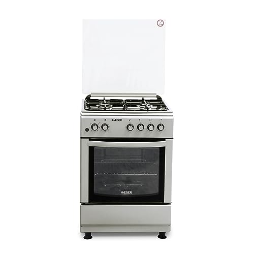HAEGER Cocina de Gas e Horno Eléctrico, 60x60, Gris Metalizado