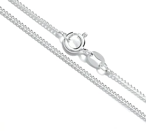 Chaîne gourmette en argent 925 anti-ternissement collier solide de 1.2 mm