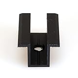 NAKA Alu-Mittelklemme PV Solarpanelen 1 Stück Schwarz Eloxiert | Photovoltaik Montageschiene Zubehör für Modulhöhe 25-40 mm | Solarmodul Klemme zur Montage von Aluminiumprofilen 50 mm
