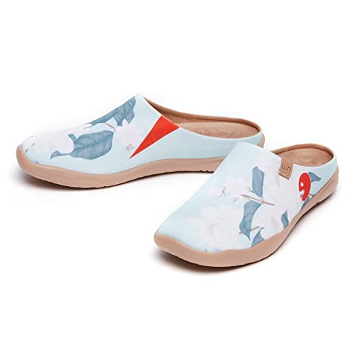 Image of UIN Slipper Woman Travel Art Painted Shoes Wide Toe Casual Home Slip On Mules Malaga