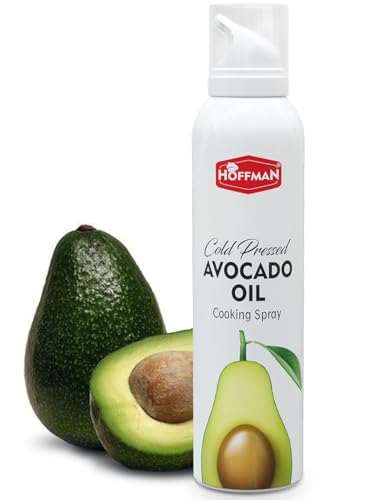 HOFFMAN Cold Pressed Avocado Oil for Cooking | 100% Pure & Unrefined | Ideal for Frying, Roasting & Sauteing | Neutral Taste (200ml Spray)
