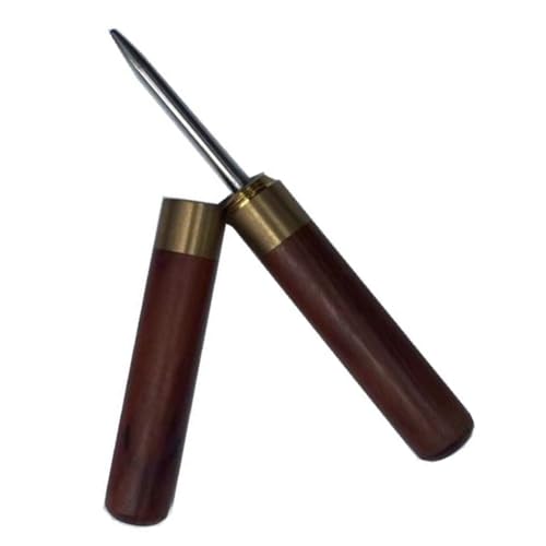 MonoSora Herramienta cónica para encordar raqueta de bádminton, mango de madera con cabeza de acero inoxidable, herramienta de encordado manual para raquetas de bádminton, color rojo oscuro