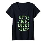 donna trendy st. patrick's day it's my lucky maglietta con collo a v