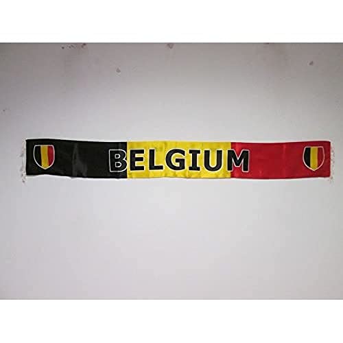 AZ FLAG - Echarpe de Supporter Belgique - 100 cm - Echarpe Drapeau Belge en Satin