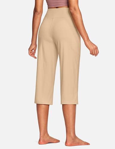 Image of ISEEGZ 15 inch / 18 inch / 21 inch / 25 inch Capri Pants for Women High Waist with Pockets Women's Capris Workout Yoga Pants Loose Straight Leg