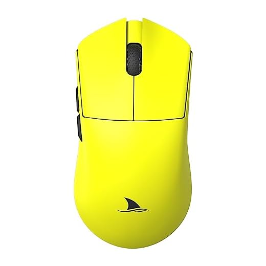 Darmoshark Mouse Para Jogos Sem Fio M34K, Tri-Mode 4K/Usb-C/Bluetooth Mouse Até 26KDPI, Sensor Óptico Paw3395, Peso Leve De 58G, 5 Botões Programáveis, Duração Da Bateria De 800Mah,Amarelo