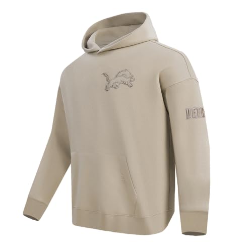 Pro Standard Mens NFL Detroit Lions Neutral Pull Over Hoodie Taupe M - Image 3