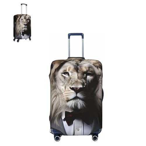 Luggage Cover Elastic Suitcase Cover Protector Animal Lion White Black Luggage Covers Travel Suitcase Covers Carry On Luggage Sleeve Suitcase Baggage Cover for Adult Travel