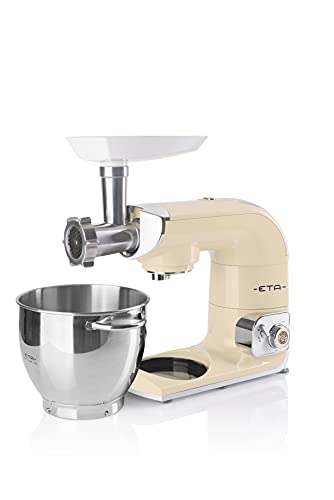 ETA Küchenmaschine im Retro Ganzmetall-Design STORIO - 1200W, Planeten-Rührwerk, Edelstahlschüssel 5.5l, Beige – Bild 5