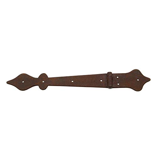 Preisvergleich Produktbild Truhenband Truhenscharnier antik, Eisen geschmiedet rostig, IRR7307, 38,5 cm