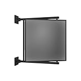BRIXWELL Pivot-N-Vue Double Hinged Mirror Square, Tubular Steel with Silver Brazed Joints, Matte Black Finish, 11