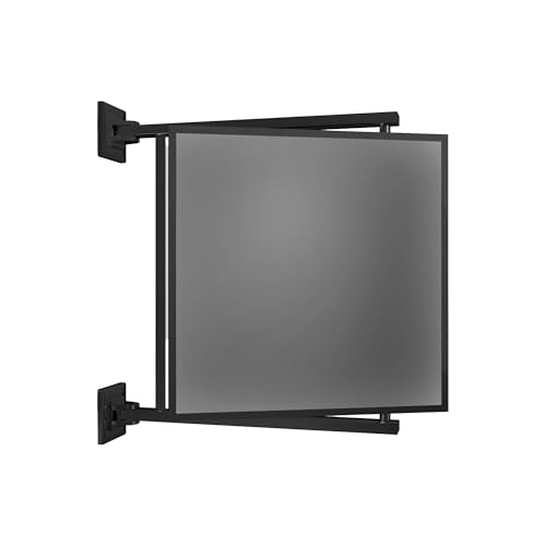 BRIXWELL Pivot-N-Vue Double Hinged Mirror Square, Tubular Steel with Silver Brazed Joints, Matte Black Finish, 11