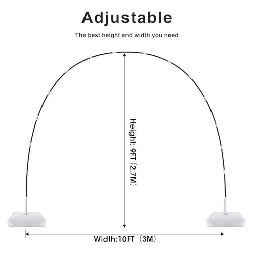 Chamvis Balloon Arch Kit, 9FT Height & 10FT Width Adjustable Balloon Arch Stand Frame Garland Stand: Wedding Baby Shower Birthday Photo Backdrop - Image 3