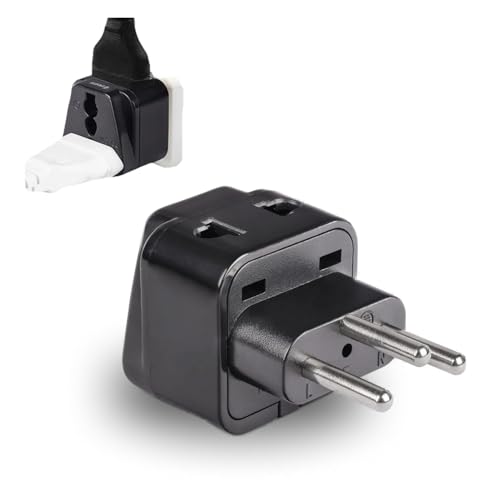 Image of OREI India to Switzerland, Rwanda, Liechtenstein (Type J) Travel Adapter Plug - 2 in 1 - CE Certified - RoHS Compliant -Black Color (DB11A-BLK)