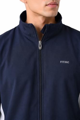 Image of FITINC Men's Sports Jacket | Regular Fit | Full Zip | Zipper Pockets | Jacket for Gym, Running, Cycling & Travel
