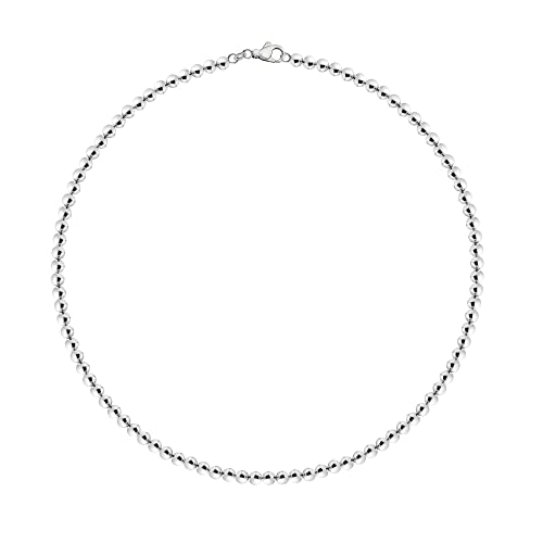 Savlano 925 Sterling Silver 3MM, 4MM Handmade Bead Ball Strand Chain Bracelet With Gift Box - Made in Italy