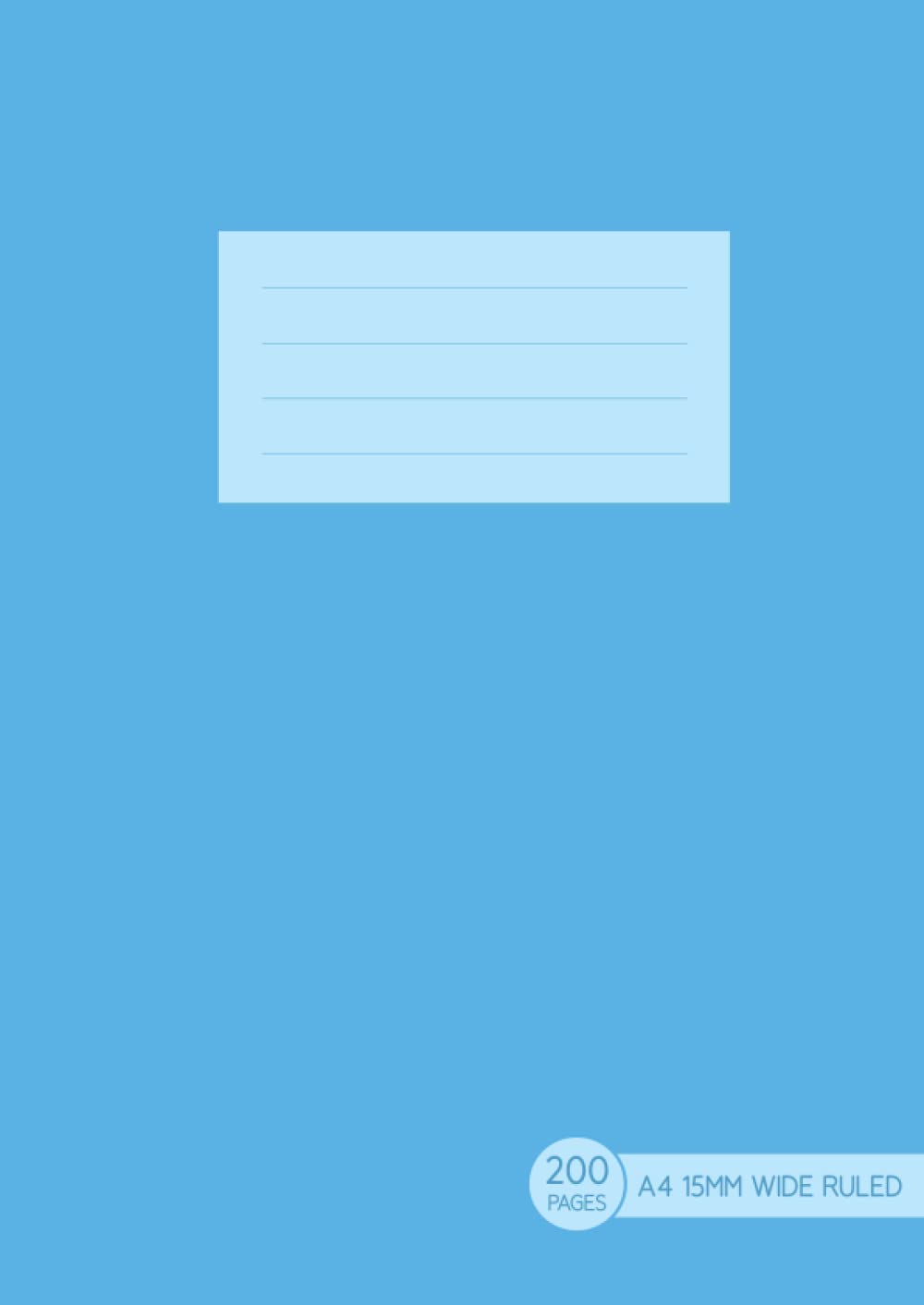 A4 School Exercise Book 15mm wide ruled: 200 Pages Blue Lined Paper Notebook