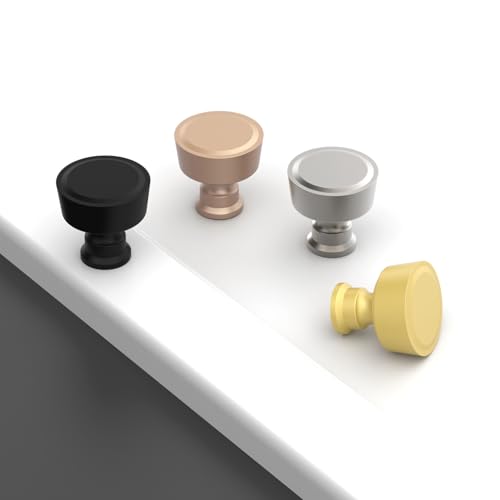 Image of 10 Pack 1-1 /5Inch(30mm) Matte Black Cabinet Knobs for Dresser Kitchen Knob Drawers Pulls Black Hardware for Cabinets Cupboard Bathroom