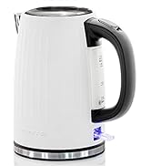 OVENTE Stainless Steel Electric Kettle Hot Water Boiler 1.7 Liters - Powerful 1750W BPA Free with...