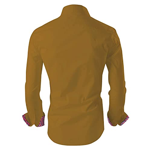 Image of Zombom Combo of Men's Solid Regular Fit Cotton Blend Full Sleeve Casual Shirts (Pack of 2)