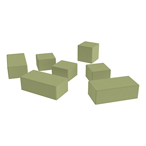 Image of Sprogs 18 inch H Structured Rectangle Stool -Flexible Modular Collaborative Soft Seating for Office, Home, Lounge and School Classrooms with Durable Frame & Set of 2 inch Casters Add-on -Fern Green