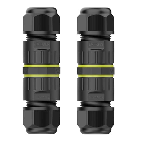 EVOGES IP68 Waterproof Outdoor Inline Cable Connector 3 Pole Ø5-12mm Cable Diameter 0.5-2.5mm Conductor UKCA UL CE TUV RoHS Certified (2)