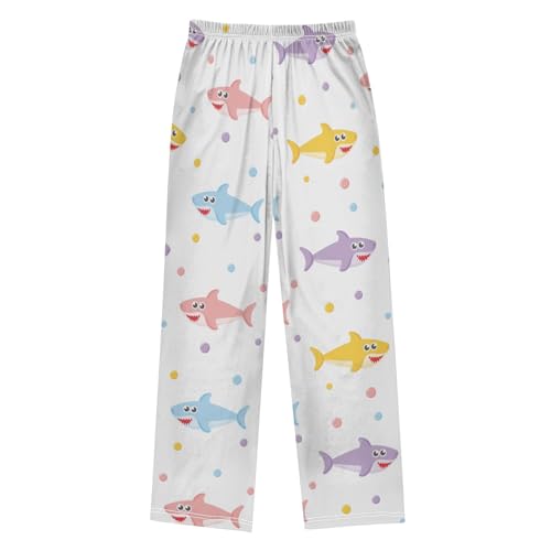 Colorful Shark Boys Pants Boys Athletic Pants Long Pant for Boywith Pockets Wide-Leg Size 6-14Y2