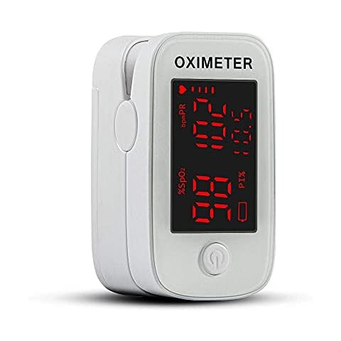 LarmTek Fingertip Oximeter, Oximeter, Blood Oxygen Heart Rate Monitor, Infrared Measurement, Suitable for Fitness, Special Situations are the most important thing for your own safety, White Cover
