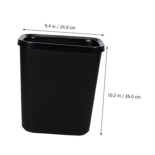 Caneca de basura rectangular Slim sin tapa de plástico negro miniatura 2