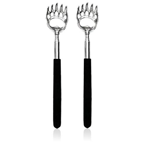 2PCS Back Scratchers for Men, Bear Claw Back Scratcher Extendable Metal Retractable Telescopic