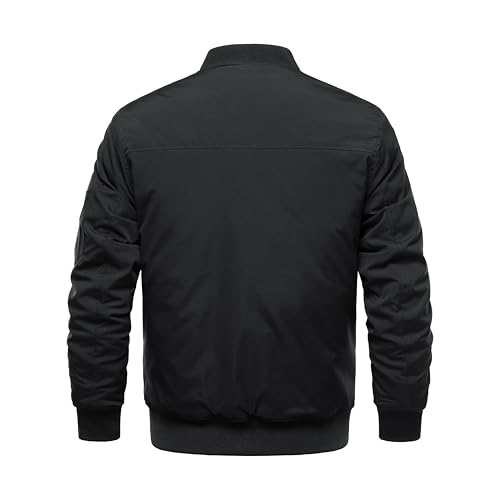 HOOD CREW Men’s Bomber Jackets Fall Winter Warm Windbreakers Zip Up Casual Lightweight Jacket Padded Coats with Pocket3