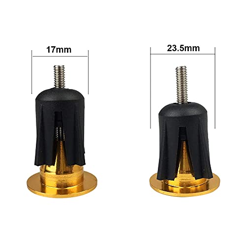 QitinDasen 2 works Bike Handlebar End Plugs, Aluminum Bicycle Bar End Caps, for Road Bike MTB, BMX (Golden + Silver) - Image 4