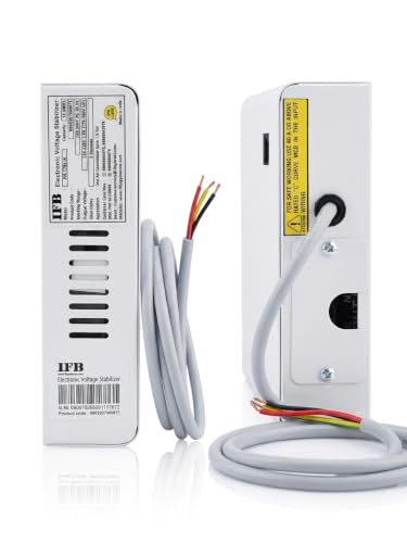 Image of IFB IVS 1704 IA Slim Electronic Voltage Stabilizer for 1.5 Ton AC, 130V-300V, 12 Amps, White, Metal, Wall Mount Digital Display