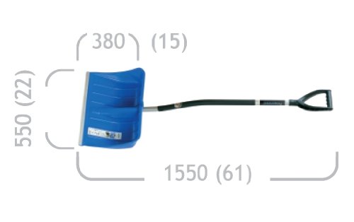 Prosper Plast ilex55-b333 Ergo - Pala speciale con manico, Blu, 55 x 38 x 153.5 cm