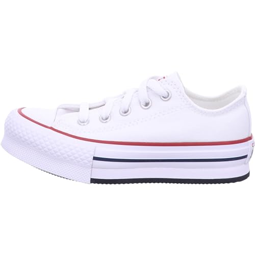 CONVERSE Chuck Taylor All Star EVA Lift Canvas Platform Sneaker, White/Garnet/Navy, 28.5 EU