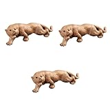 Cabilock 3stücke Handgeschnitzte Holz-Tiger-Dekoration Chinesisches Zodiac Tiger Ornament Kreatives Tigerhandwerk Ohne Farbe Für Wohnraum Und Studentenunterkunft