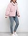 Flygo Winter Cropped Puffer Jacket Coats for Women 2025 Short Warm Quilted Jackets Outerwear with Pockets(Pink-S)