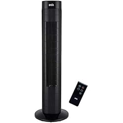 Ventilador Torre Artrom Vat 30 ANSIO Ventilatore a torre oscillante nero da 30´´ con telecomando - Ventilatore a colonna - Ventilatore a piedistallo da 75 cm - Modalità vento a 3 velocità con cavo lungo
