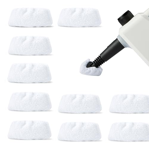 Amazon Basics Lot de 10 chiffons universels en microfibre pour nettoyeur vapeur, tampon de rechange, lavable