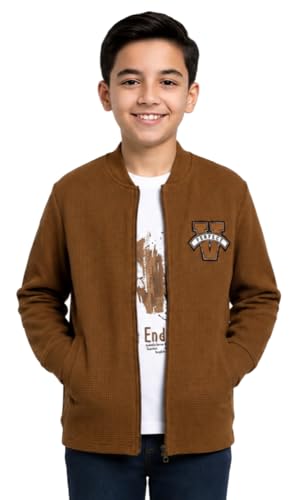 Image of Boys Full Sleeves Solid Jacket and T-Shirt