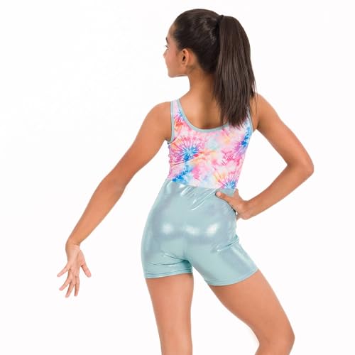 Image of IKAANYA Girls Unitard or Biketard for Gymnastics, Dance, Acrobatics or Swimming (Ages 3-15)
