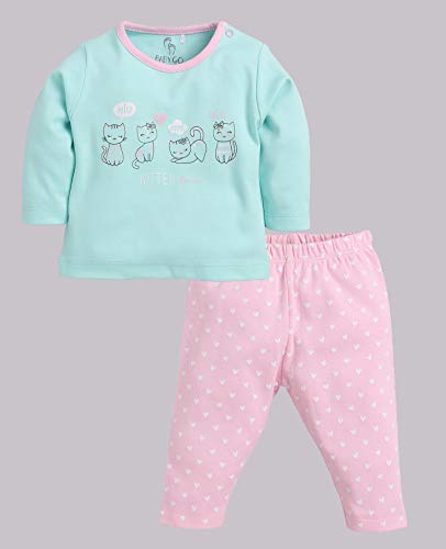 Image of BABY GO Baby full sleeve clothes set for baby Girl| Baby Cotton Dress /T-shirts pant set for baby girls