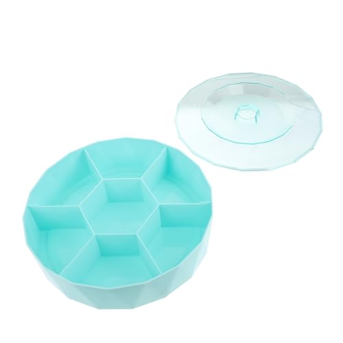 ABOOFAN Plato de Frutas con Caja de Dulces Bandeja Seccional para Frutos Secos Caja para Guardar Bocadillos para Sala de Estar Material Plástico con Tapa Transparente