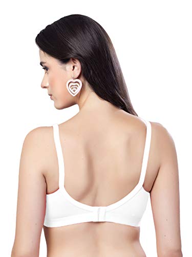 Image of SIMONI Cross Fit Polycotton Non-Wired Non-Padded Full Coverage Cups Bra, Comfortable Everyday T-Shirt Bra for Women and Girls