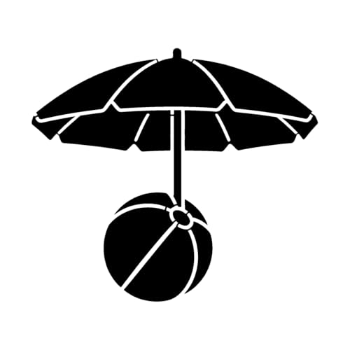 Beach Umbrella and Ball Metal Wall Art Metal Outdoor Decor