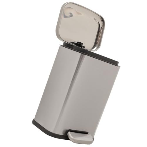 Bote de basura con pedal de acero inoxidable 6L plata mate