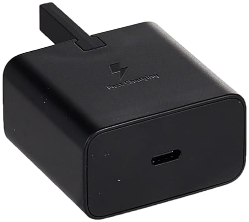 Chargeur rapide adaptable 15W Samsung Galaxy noir avec câble USB-C pour smartphone