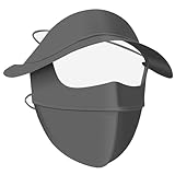 Fiorky Sonnenschutz-Eisseidenmaske for Damen, atmungsaktive Eisseiden-Sonnenmaske UPF50+, UV-Schutz, Gesichtsbedeckung, Outdoor-Sonnenhut for Outdoor-Sportarten (Dunkelgrau)