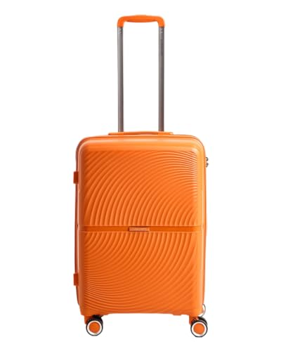 Image of Florence Trolley Bag Set of 2 | Medium 63 cm & Large 73 cm | Polypropylene Hard Luggage Suitcase | 360 Smooth Spinner Wheels | Combination Lock | Anti-Theft Zippers| Orange